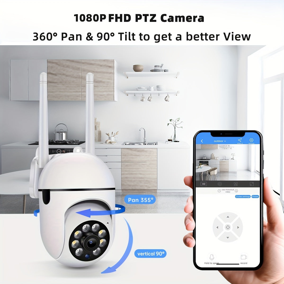 HD Smart Security Camera with Full Color Night Vision