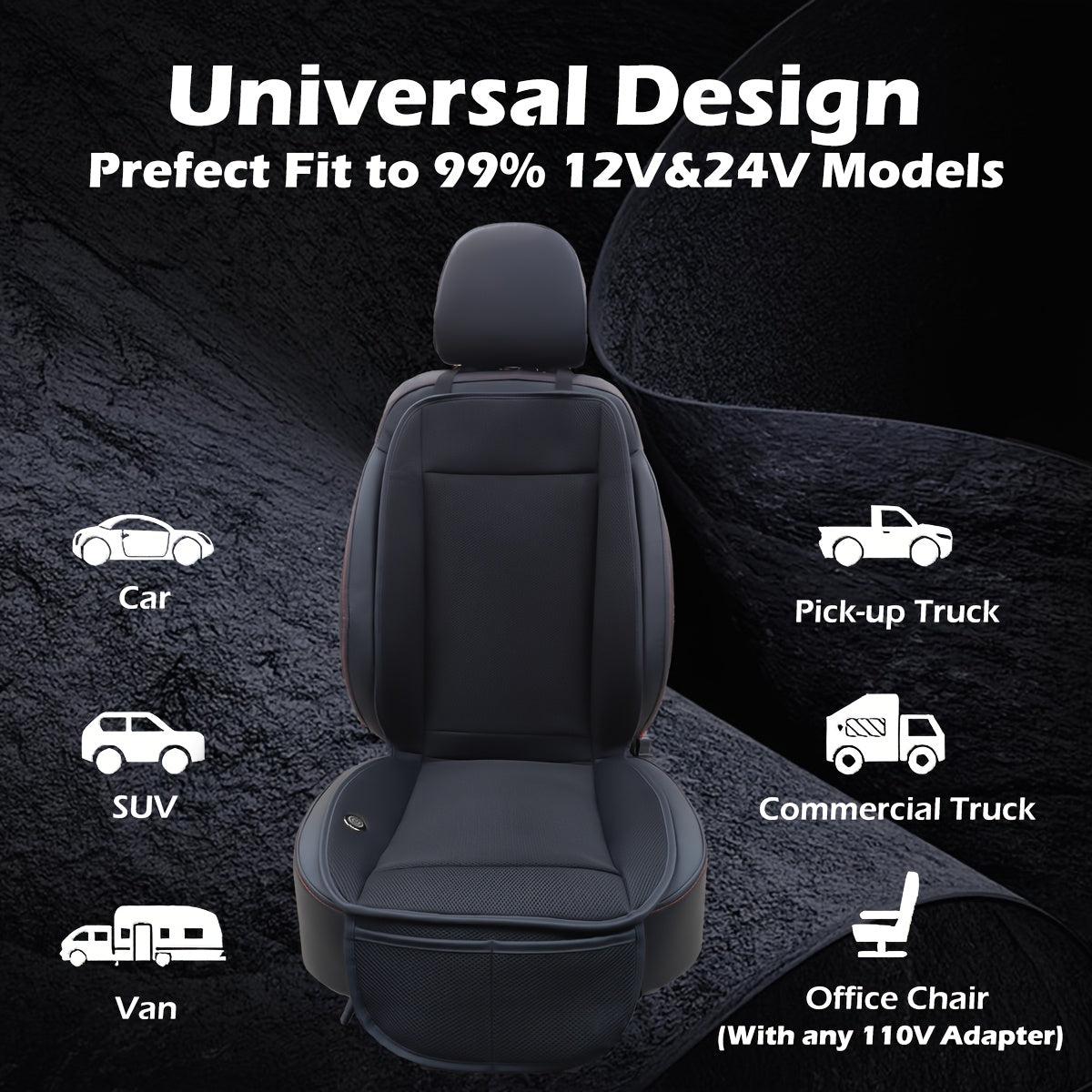 Rapid Cooling Car Seat Cushion with 360° Turbo Fan