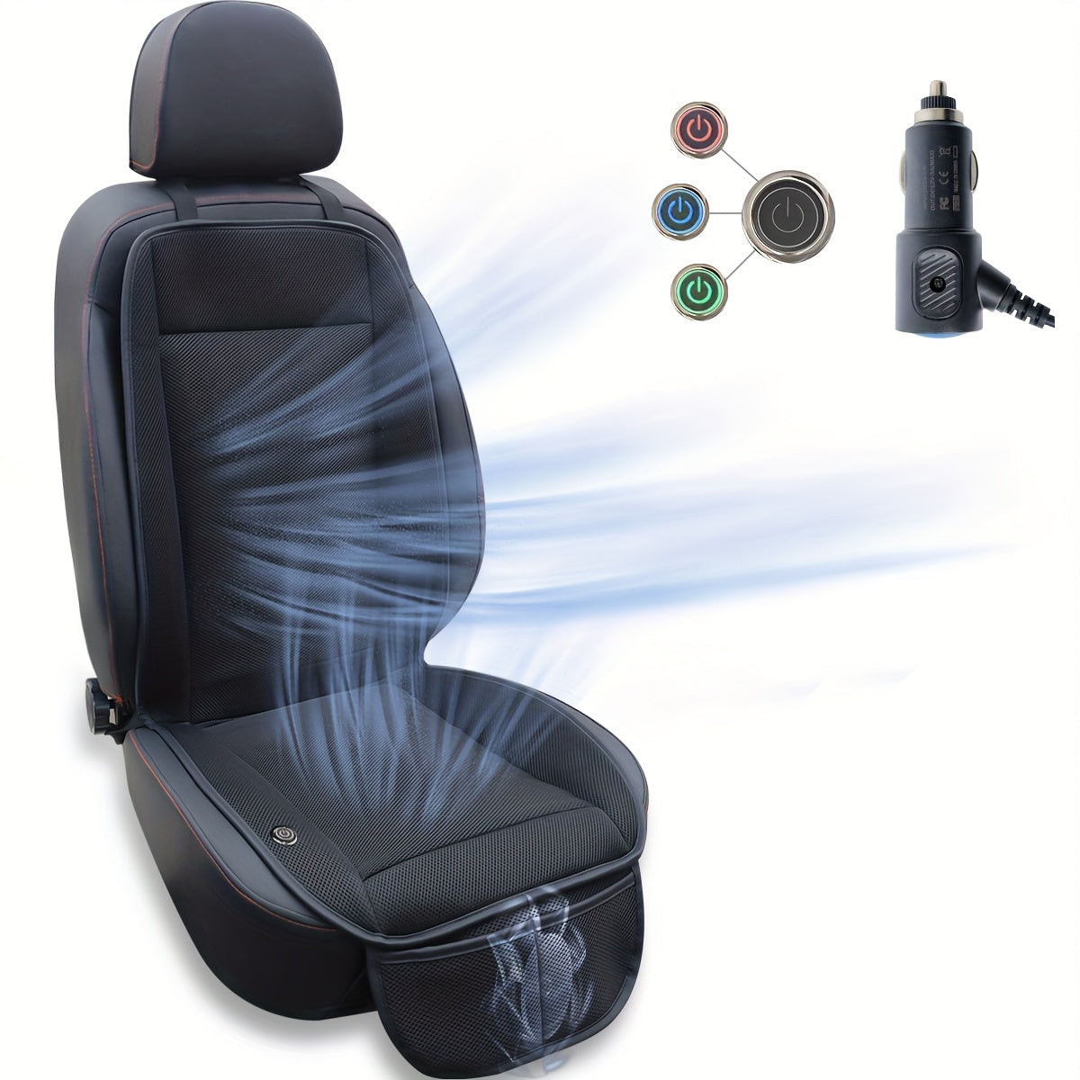 Rapid Cooling Car Seat Cushion with 360° Turbo Fan