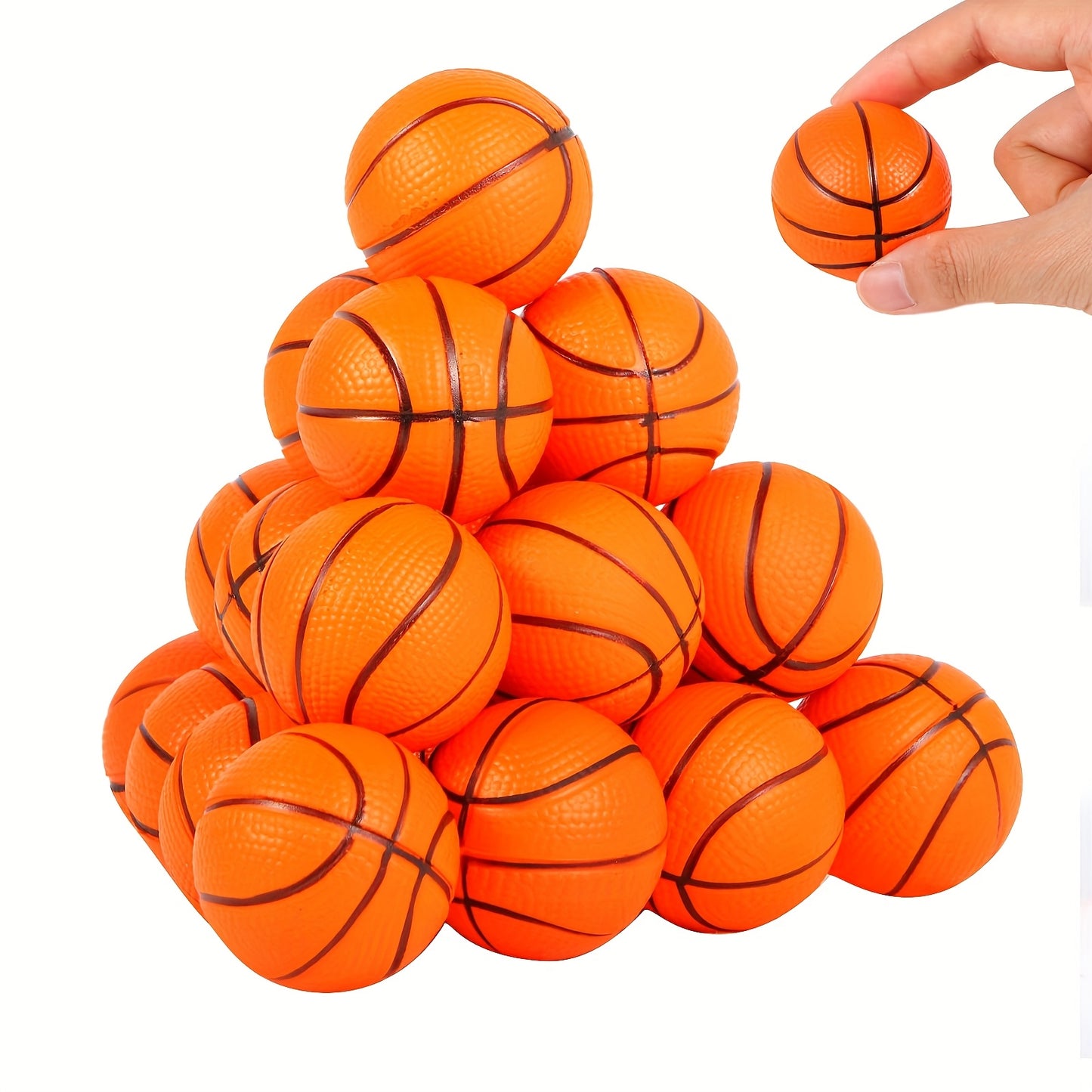 24/36/48pcs Foam Basketball Stress Ball Small Mini Sports Squeeze Ball