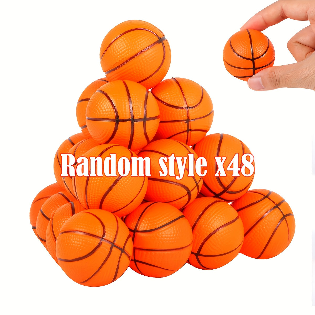 24/36/48pcs Foam Basketball Stress Ball Small Mini Sports Squeeze Ball