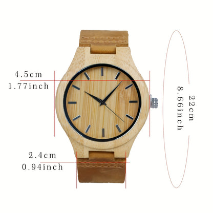 Genuine Leather Strap Men's Quartz Watch