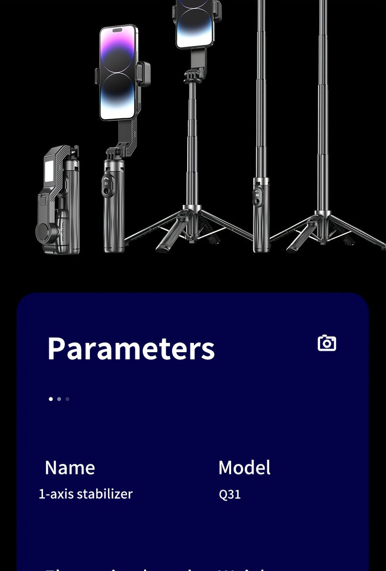Q31 1-Axis Handheld Gimbal Stabilizer with Wireless Remote Control