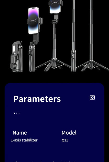Q31 1-Axis Handheld Gimbal Stabilizer with Wireless Remote Control