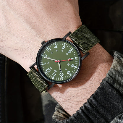 5pcs Men's Nylon Strap Quartz Watch Set