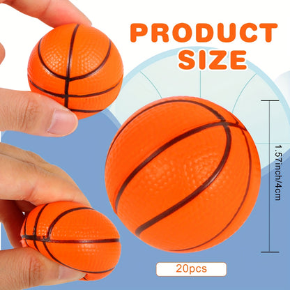 24/36/48pcs Foam Basketball Stress Ball Small Mini Sports Squeeze Ball