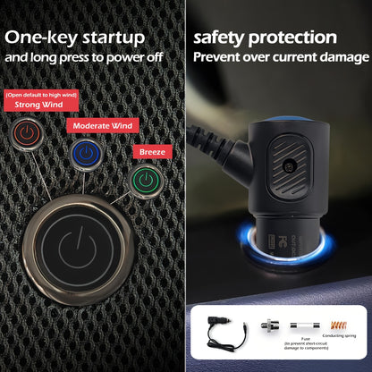 Rapid Cooling Car Seat Cushion with 360° Turbo Fan