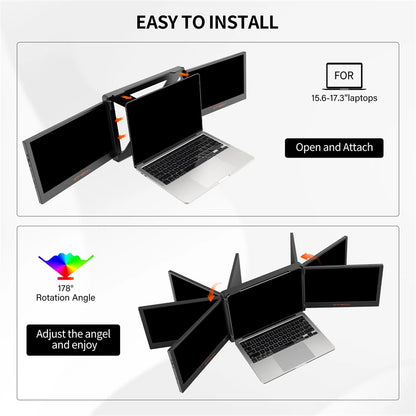 Portable Monitor Laptop Triple Dual Extender Screen