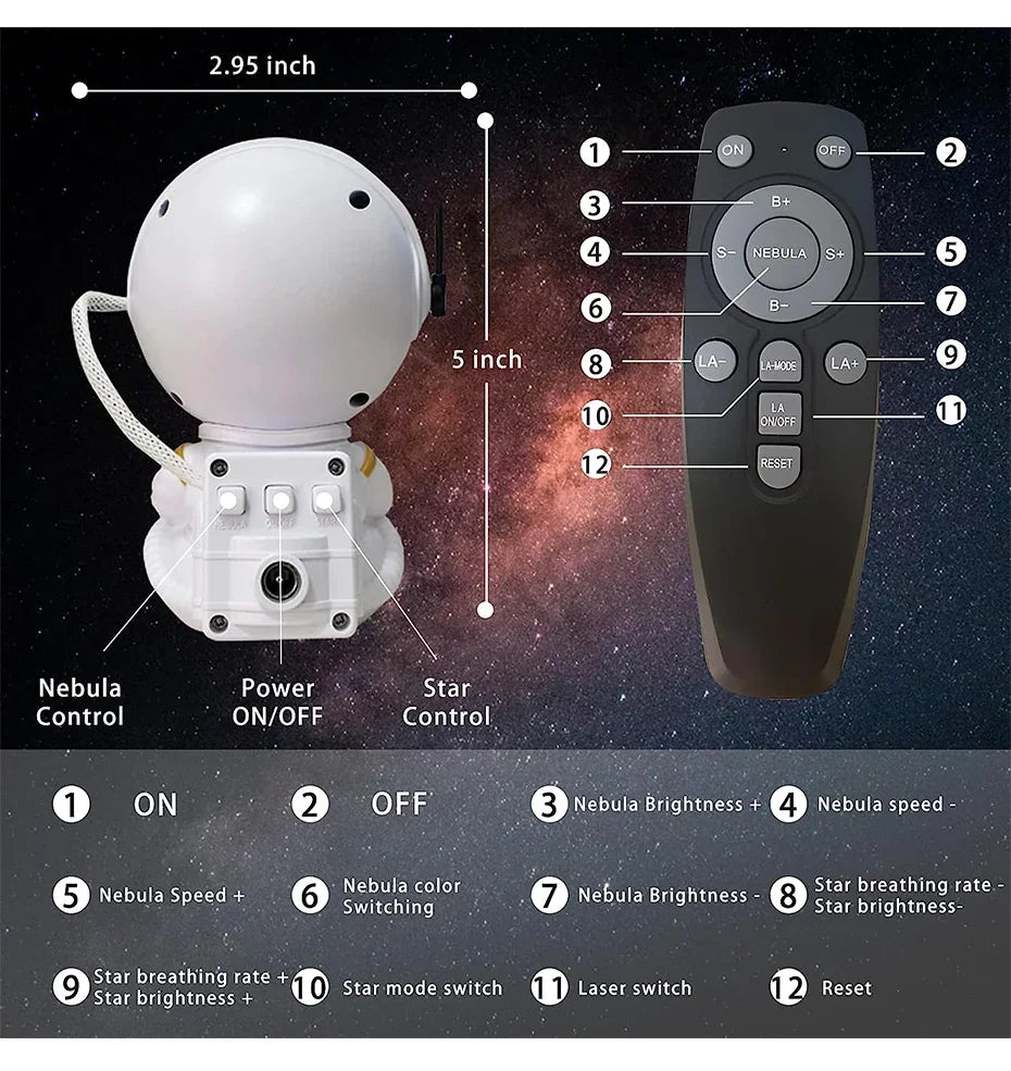 Galaxy Star Astronaut Projector LED