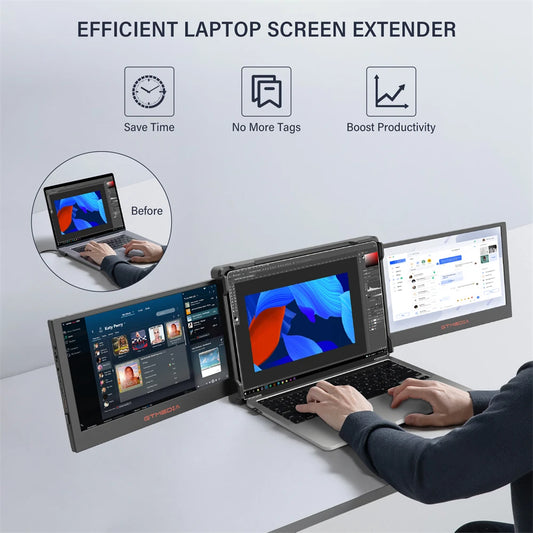 Portable Monitor Laptop Triple Dual Extender Screen