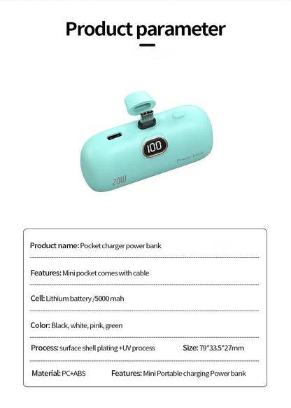 Portable Power Bank for iPhone and Android (5000 MAH)