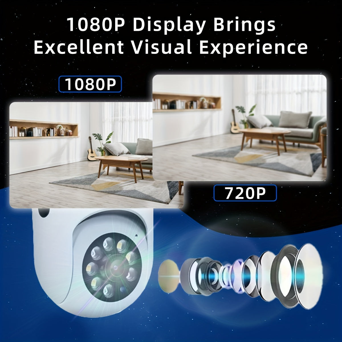 HD Smart Security Camera with Full Color Night Vision