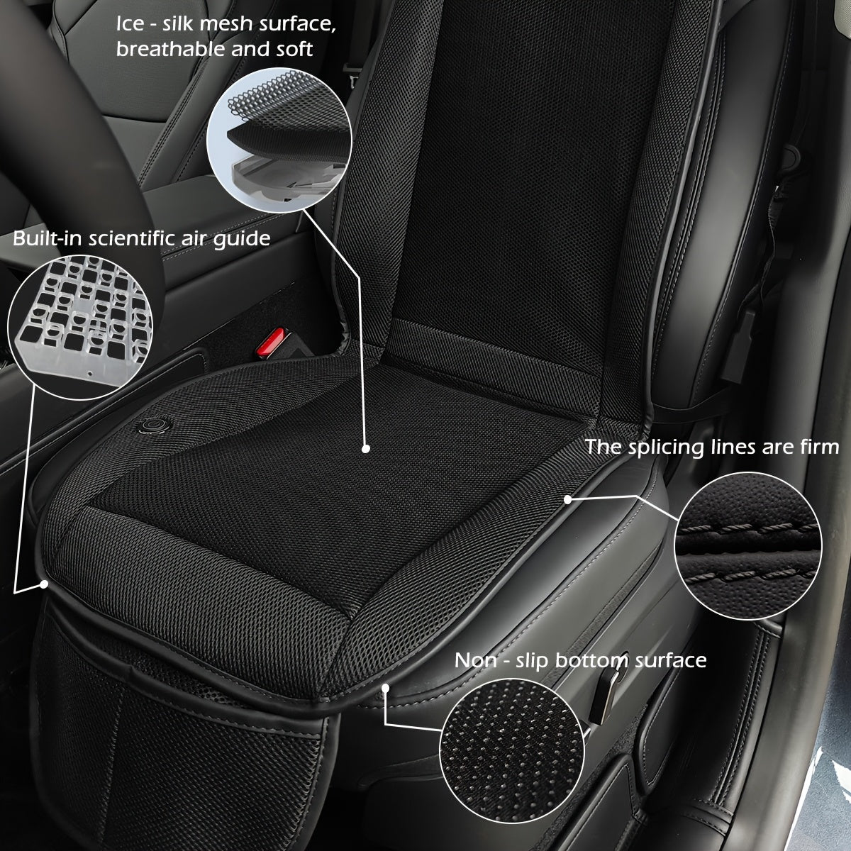 Rapid Cooling Car Seat Cushion with 360° Turbo Fan