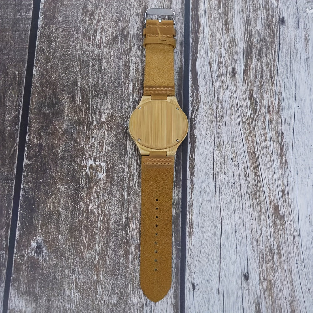 Genuine Leather Strap Men's Quartz Watch