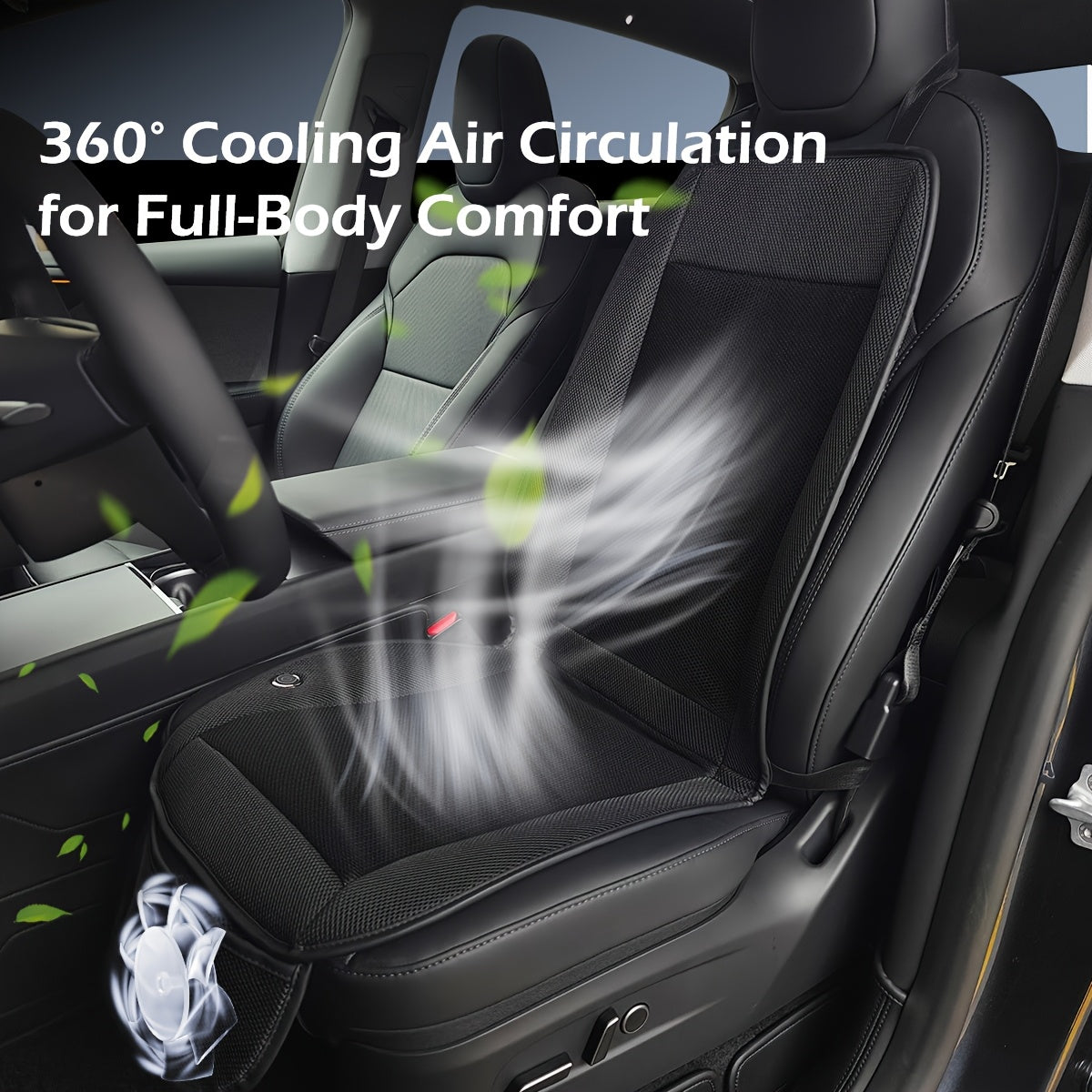 Rapid Cooling Car Seat Cushion with 360° Turbo Fan