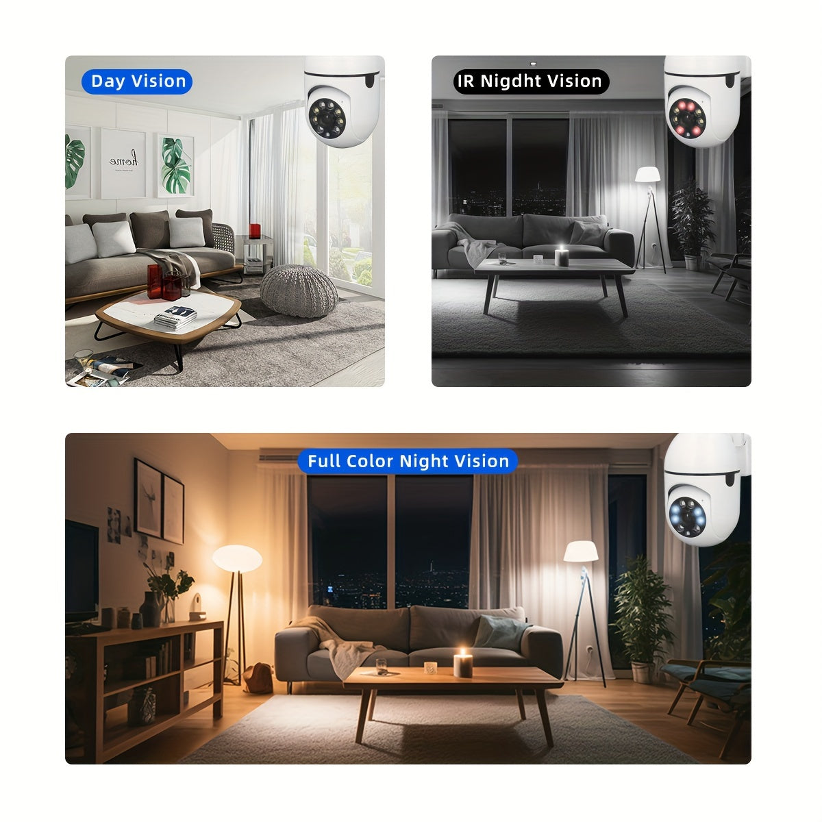 HD Smart Security Camera with Full Color Night Vision
